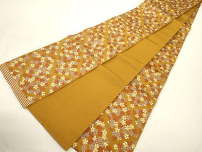 平和屋着物●本場筑前博多織　半幅帯　舞桜文　正絹　逸品　CABJ2385dy