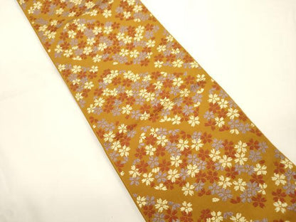 平和屋着物●本場筑前博多織　半幅帯　舞桜文　正絹　逸品　CABJ2385dy