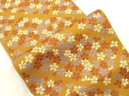 平和屋着物●本場筑前博多織　半幅帯　舞桜文　正絹　逸品　CABJ2385dy