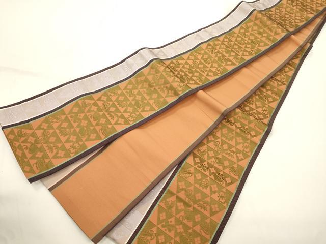 平和屋着物●本場筑前博多織　半幅帯　宝尽くし文　正絹　逸品　CABJ2400dy