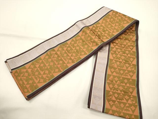 平和屋着物●本場筑前博多織　半幅帯　宝尽くし文　正絹　逸品　CABJ2400dy