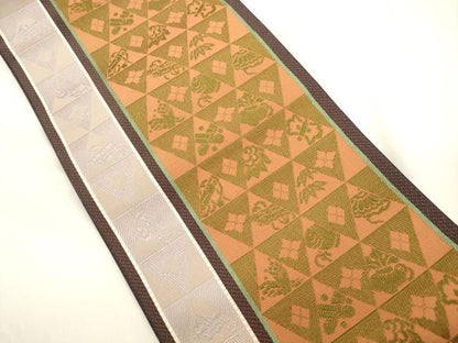平和屋着物●本場筑前博多織　半幅帯　宝尽くし文　正絹　逸品　CABJ2400dy