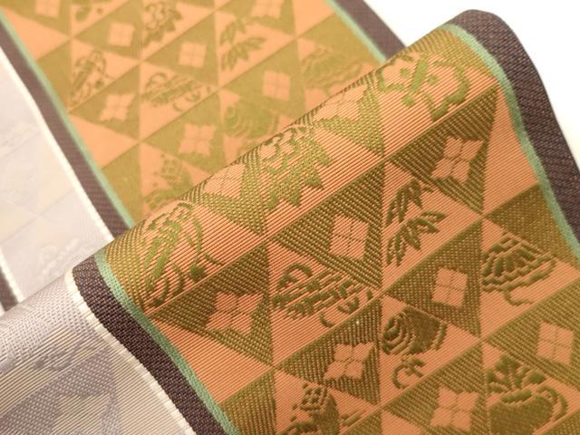平和屋着物●本場筑前博多織　半幅帯　宝尽くし文　正絹　逸品　CABJ2400dy