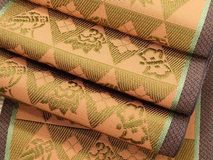 平和屋着物●本場筑前博多織　半幅帯　宝尽くし文　正絹　逸品　CABJ2400dy