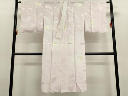 平和屋着物●長襦袢　無双仕立て　舞花鞠地紋　暈し染め　正絹　逸品　CABJ2402ze