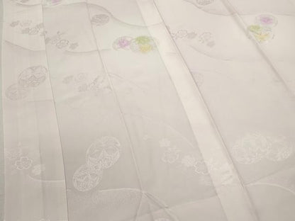 平和屋着物●長襦袢　無双仕立て　舞花鞠地紋　暈し染め　正絹　逸品　CABJ2402ze