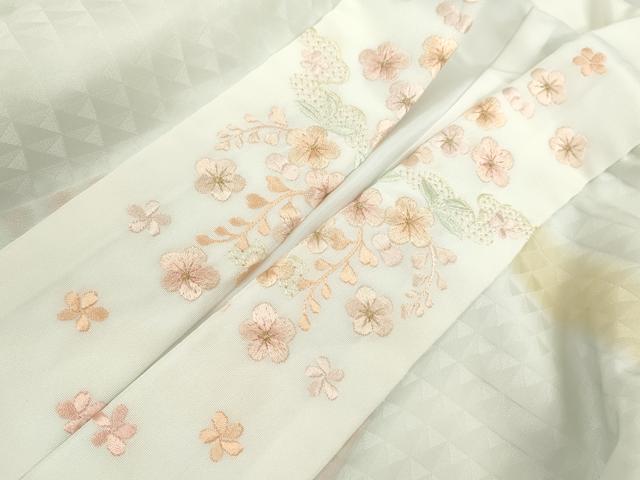 平和屋着物●長襦袢　袷　霞文　半衿刺繍　正絹　逸品　CABJ2403ze