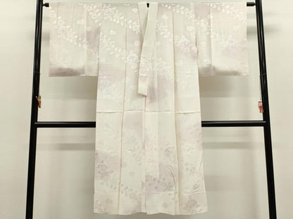 平和屋着物●長襦袢　無双仕立て　枝花地紋　暈し染め　正絹　逸品　CABJ2404ze