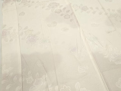 平和屋着物●長襦袢　無双仕立て　枝花地紋　暈し染め　正絹　逸品　CABJ2404ze
