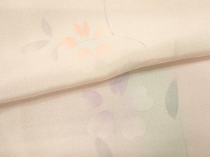 平和屋着物●長襦袢　無双仕立て　手描き　枝花文　暈し染め　半衿刺繍　正絹　逸品　CABJ2407ze