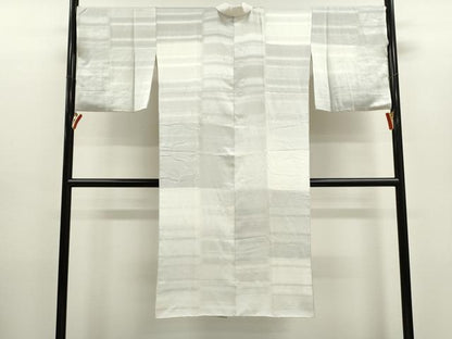 平和屋着物●長襦袢　袷　横段地紋　暈し染め　正絹　逸品　CABJ2408ze