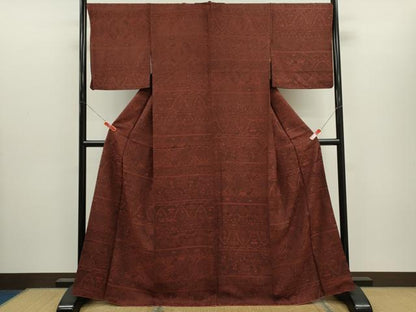 平和屋着物●上質な小紋　エジプト壁画文様　正絹　逸品　CABJ2412ze