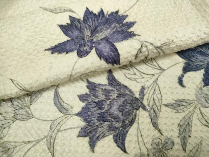 平和屋着物●上質な小紋　総刺繍　手描き　更紗花文　正絹　逸品　未使用　CABJ2413ze