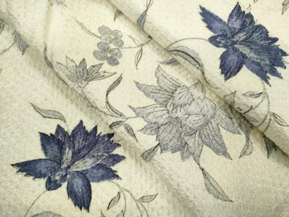 平和屋着物●上質な小紋　総刺繍　手描き　更紗花文　正絹　逸品　未使用　CABJ2413ze