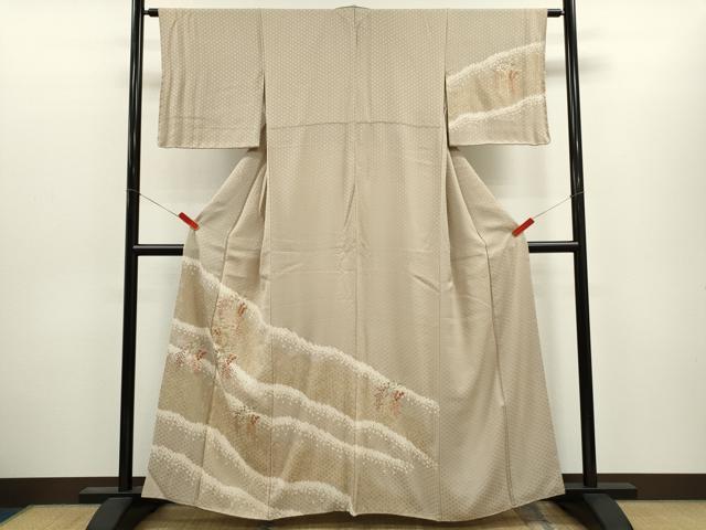 平和屋着物●訪問着　絞り　刺繍　籬藤文　金彩　鈴乃屋扱い　正絹　逸品　未使用　CABJ2414ze