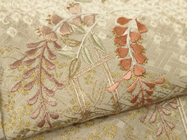 平和屋着物●訪問着　絞り　刺繍　籬藤文　金彩　鈴乃屋扱い　正絹　逸品　未使用　CABJ2414ze