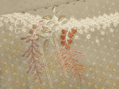 平和屋着物●訪問着　絞り　刺繍　籬藤文　金彩　鈴乃屋扱い　正絹　逸品　未使用　CABJ2414ze