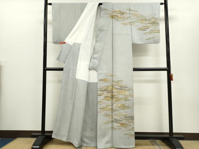 平和屋着物●京友禅の第一人者　松井青々　訪問着　駒刺繍　霞文　金彩　正絹　逸品　CABJ2415ze