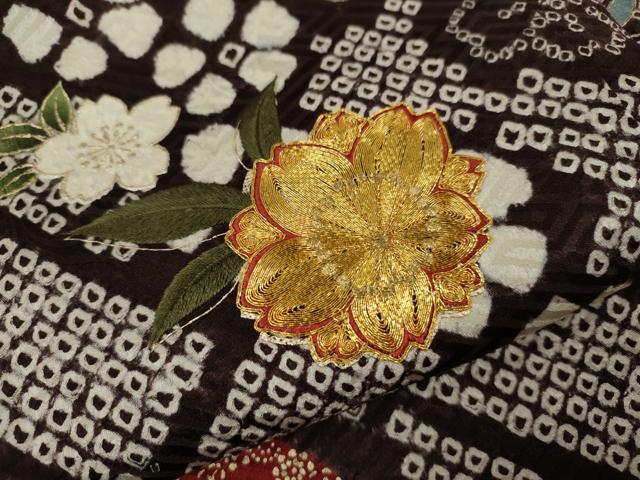 平和屋着物●豪華振袖　駒刺繍　絞り　花唐草文　金銀彩　京都着物友禅扱い　正絹　逸品　CABJ2422ze