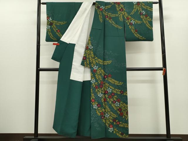 平和屋着物●訪問着　作家物　絞り　草花文　正絹　逸品　CABJ2423ze