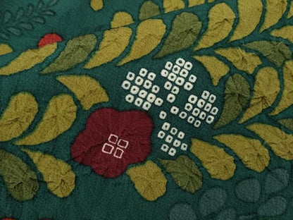 平和屋着物●訪問着　作家物　絞り　草花文　正絹　逸品　CABJ2423ze