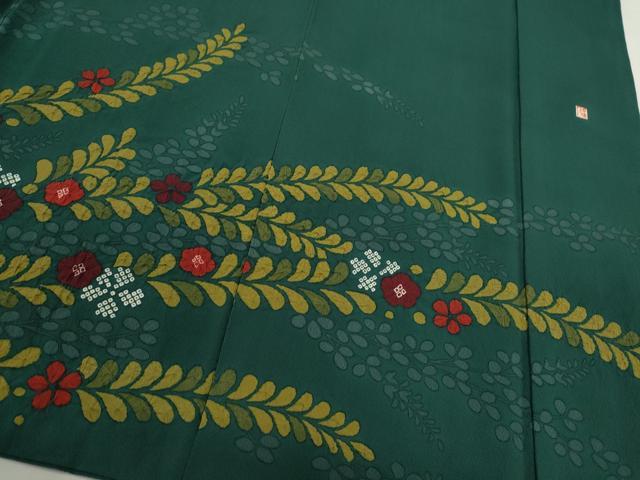 平和屋着物●訪問着　作家物　絞り　草花文　正絹　逸品　CABJ2423ze