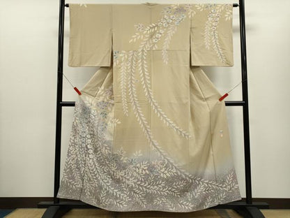 平和屋着物●訪問着　作家物　辻ヶ花　草花文　暈し染め　正絹　逸品　CABJ2424ze