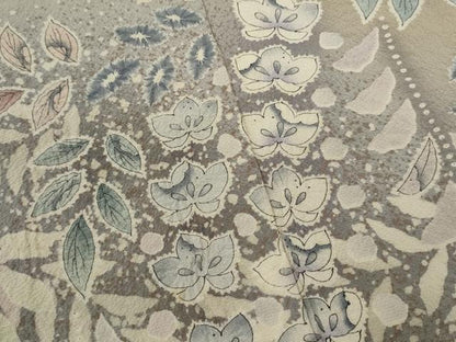 平和屋着物●訪問着　作家物　辻ヶ花　草花文　暈し染め　正絹　逸品　CABJ2424ze