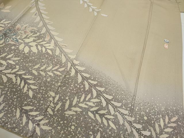 平和屋着物●訪問着　作家物　辻ヶ花　草花文　暈し染め　正絹　逸品　CABJ2424ze