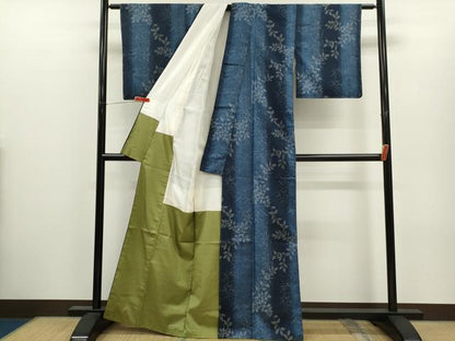 平和屋着物●上質な紬　霞枝花文　正絹　逸品　CABJ2426ze