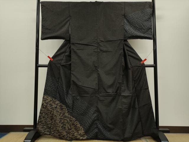 平和屋着物●本場縞大島紬　訪問着　草木文　正絹　逸品　CABJ2427ze