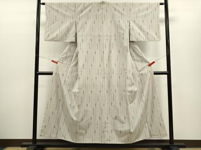 平和屋着物●上質な紬　矢羽根文　正絹　逸品　未使用　CABJ2429ze