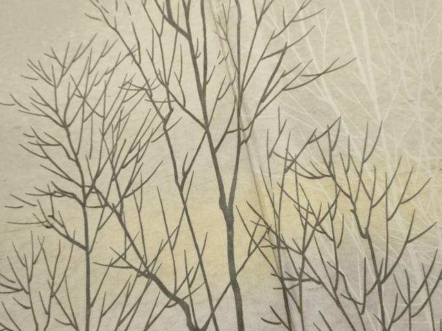 平和屋着物●訪問着　紬地　樹林文　暈し染め　正絹　逸品　CABJ2430ze