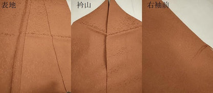 平和屋着物●上質な色無地　花唐草地紋　土器色　正絹　逸品　CABJ2434ze