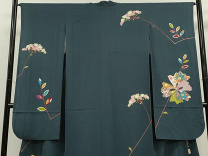 平和屋着物●豪華振袖　作家物　駒刺繍　花おとぎ　金彩　正絹　逸品　CABJ2437ze