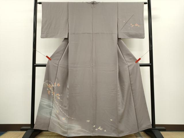 平和屋着物●訪問着　友禅　流水鴛鴦枝梅文　暈し染め　正絹　逸品　CABJ2438ze