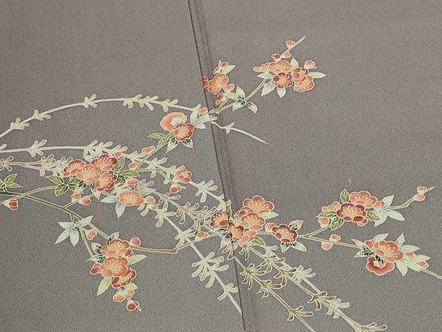 平和屋着物●訪問着　友禅　流水鴛鴦枝梅文　暈し染め　正絹　逸品　CABJ2438ze