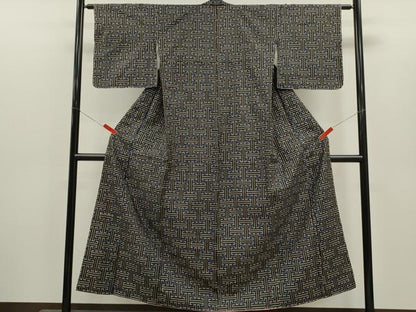 平和屋着物●本場大島紬　龍郷絣　秋名バラ　正絹　逸品　未使用　CABJ2439ze