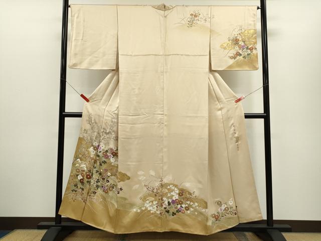平和屋着物●西陣　京の名門　じゅらく謹製　帝王紫　訪問着　駒刺繍　枝花文　暈し染め　金彩　正絹　逸品　CABJ2440ze