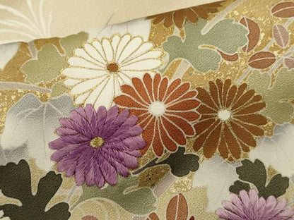 平和屋着物●西陣　京の名門　じゅらく謹製　帝王紫　訪問着　駒刺繍　枝花文　暈し染め　金彩　正絹　逸品　CABJ2440ze