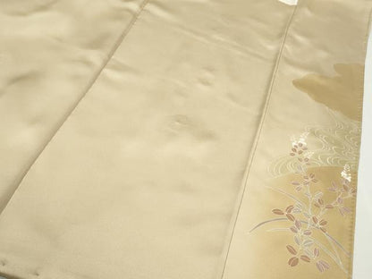 平和屋着物●西陣　京の名門　じゅらく謹製　帝王紫　訪問着　駒刺繍　枝花文　暈し染め　金彩　正絹　逸品　CABJ2440ze