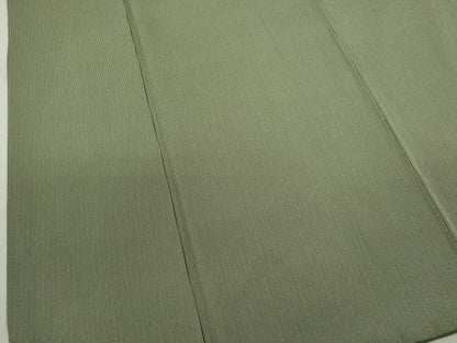 平和屋着物●江戸小紋　万筋　千歳緑色✕白色　正絹　逸品　CABJ2441ze