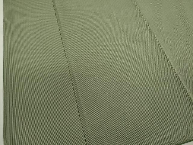 平和屋着物●江戸小紋　万筋　千歳緑色✕白色　正絹　逸品　CABJ2441ze