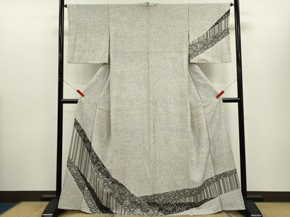 平和屋着物●訪問着　切嵌草花文　正絹　逸品　CABJ2442ze