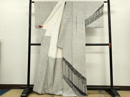 平和屋着物●訪問着　切嵌草花文　正絹　逸品　CABJ2442ze