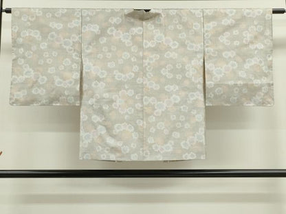 平和屋着物∞本場大島紬　白大島　羽織　7マルキ　舞花文　正絹　逸品　未使用　CABJ2444ze