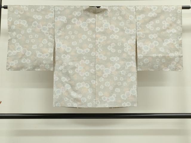 平和屋着物∞本場大島紬　白大島　羽織　7マルキ　舞花文　正絹　逸品　未使用　CABJ2444ze