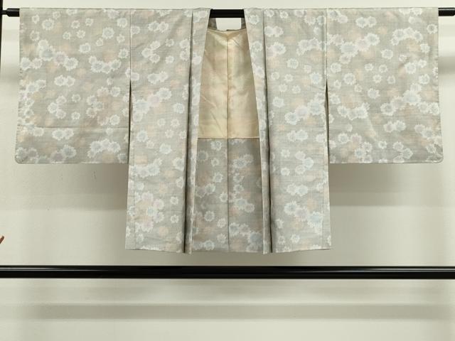 平和屋着物∞本場大島紬　白大島　羽織　7マルキ　舞花文　正絹　逸品　未使用　CABJ2444ze