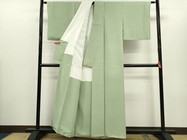 平和屋着物●上質な色無地　裏葉柳色　正絹　逸品　CABJ2445ze