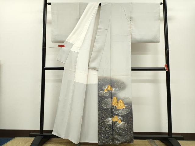 平和屋着物●国際的伝統工芸作家　十二代・藤林徳扇　苑寿 　色留袖　駒刺繍　石庭　暈し染め　金銀彩　正絹　逸品　CABJ2449ze